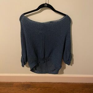 Oversized Blue Knit Top